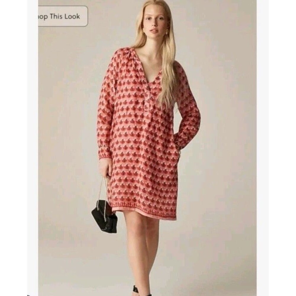 J. Crew Cabana Mini Dress Block-Print Ramie MISSING BELT & LINER Size XXS NEW